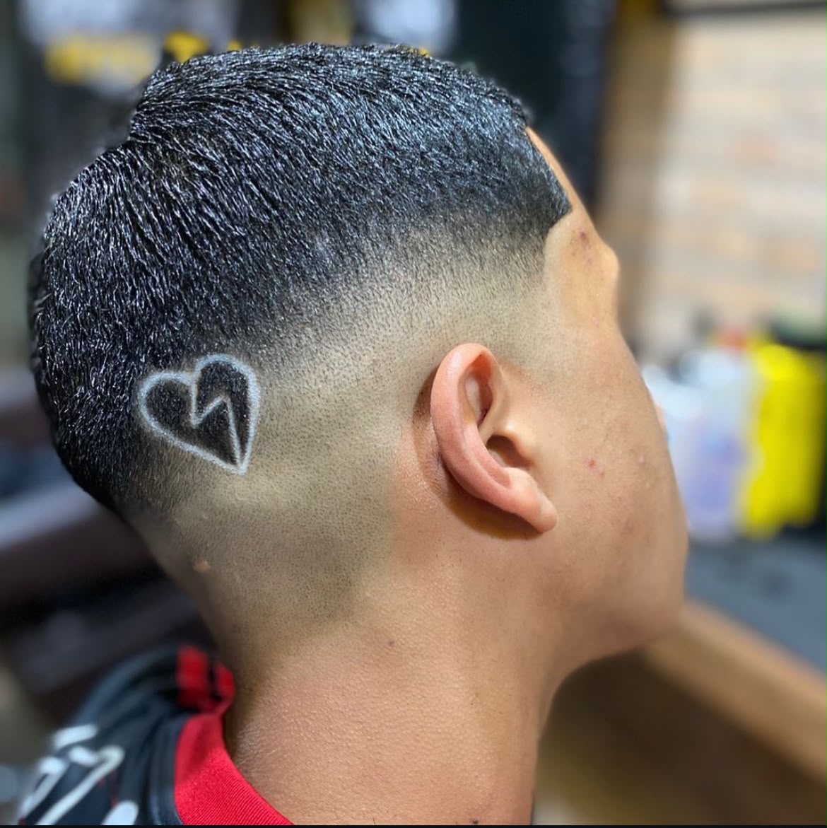 Degradê com desenho de coração